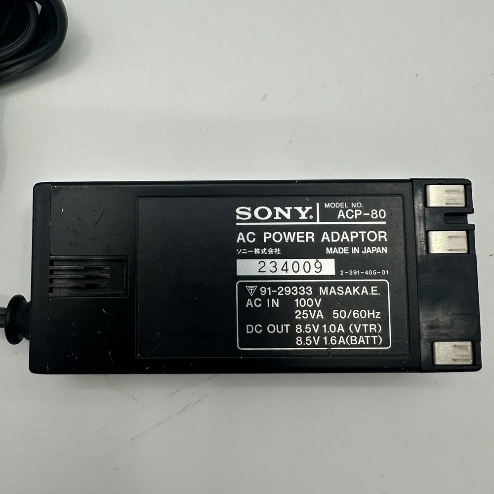 Original Sony ACP-80 AC Power Adaptor Made In Japan DC Out 8.5V AC In 100V Black